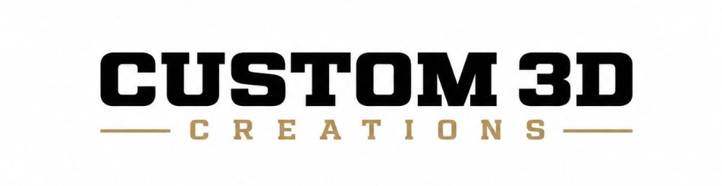 Logo Custom 3D Creations – producent magnesów 3D z nadrukiem UV i pamiątek turystycznych na zamówienie