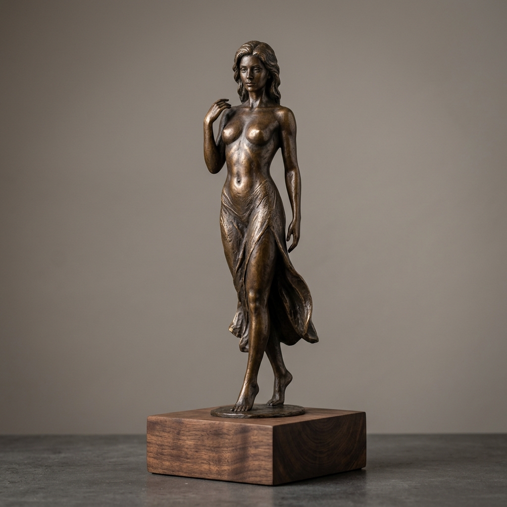 Statuetka 3D z wykończeniem brązu
