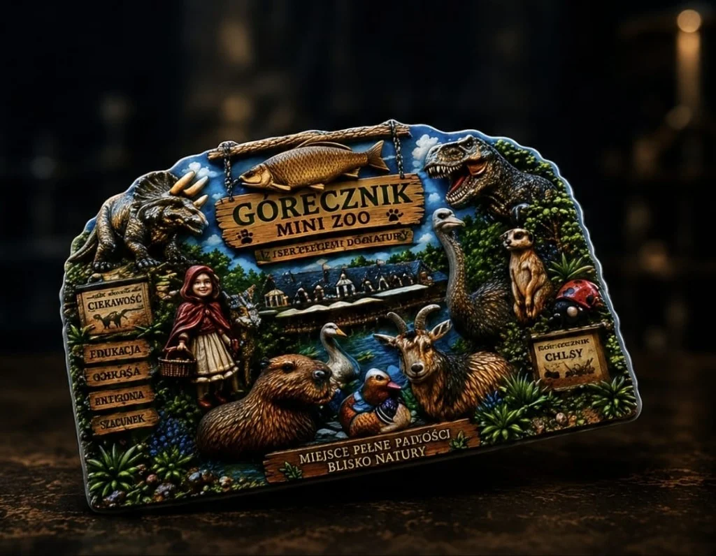 Magnes pamiątkowy 3D z nadrukiem UV dla mini zoo — leśne zwierzęta jako gadżet dla zwiedzających
