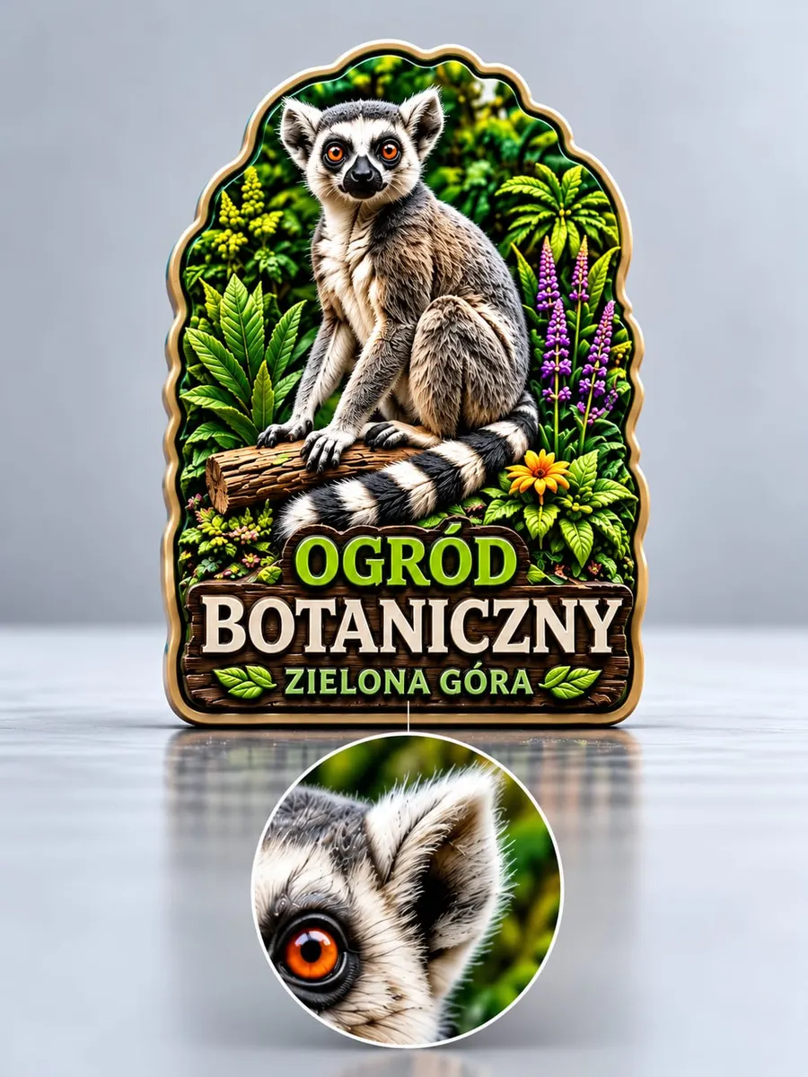 Gotowy magnes 3D Ogrodu Botanicznego w Zielonej Górze – kolor nadrukowany UV na każdym poziomie reliefu