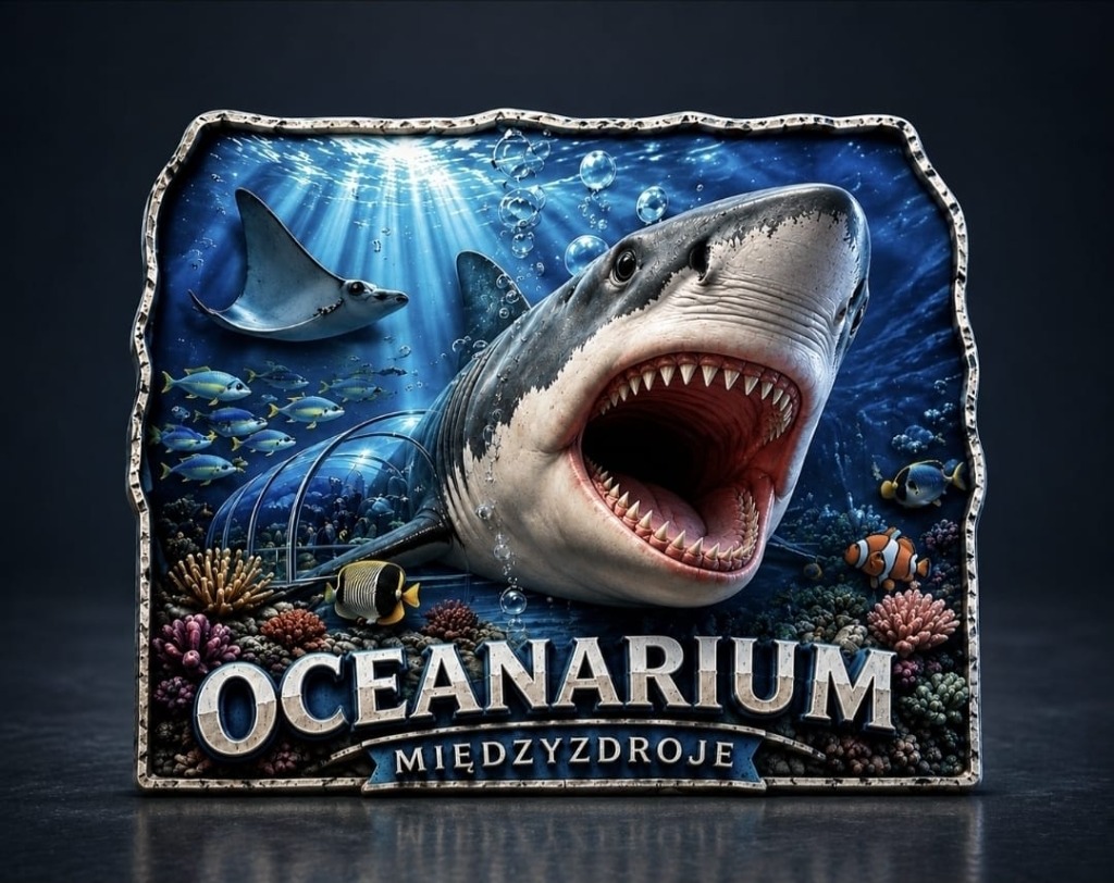 Wielowarstwowy magnes 3D Oceanarium Międzyzdroje z nadrukiem UV